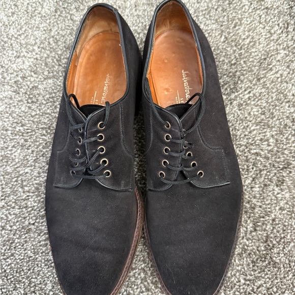 Salvatore Ferragamo Black Oxfords with Lace-Up Design